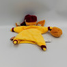 Doudou et Compagnie marionnette ours orange rouge col pétale Poudre d'étoi