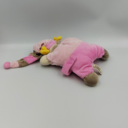 Doudou semi plat lutin fille rose beige étoiles NICOTOY
