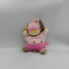 Doudou semi plat lutin fille rose beige étoiles NICOTOY