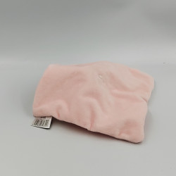 Doudou plat ours blanc rose étoiles TOM & ZOE