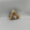 Doudou lapin beige marron avec mouchoir blanc OBAIBI