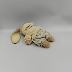 Doudou lapin beige bleu rayé BABY CLUB