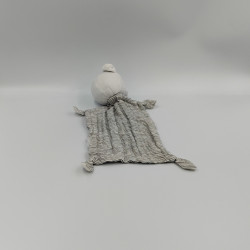 Doudou plat ours blanc gris jaune gris noir rayé KIABI SIMBA TOYS