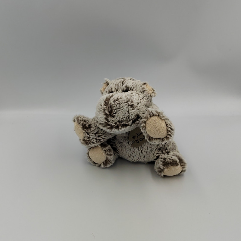 Doudou hippopotame marron tout doux HISTOIRE D'OURS