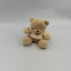 Doudou ours beige blanc coeur BABY CLUB