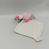 Doudou souris rose blanc avec mouchoir SUCRE D'ORGE
