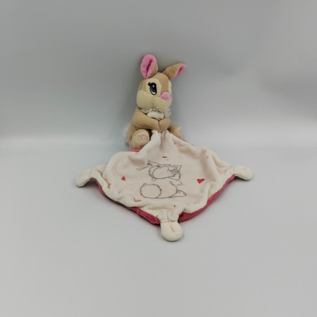 Doudou lapin Pan-pan Miss Bunny avec mouchoir DISNEY
