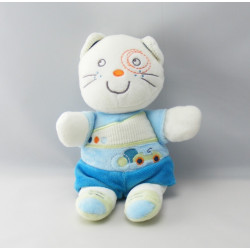 Doudou hochet chat bleu vert voiture NICOTOY KIABI
