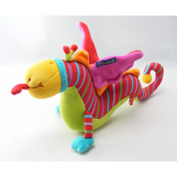 Doudou Dragon rouge vert Dragobert MOULIN ROTY