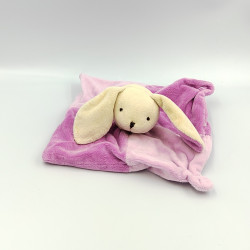 Doudou plat carré lapin rose CMP