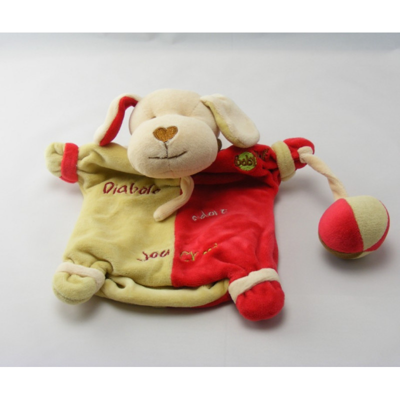 Doudou plat chien Diabolo rouge vert BABY NAT