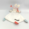 Doudou plat lama blanc rose bleu Mila SAUTHON