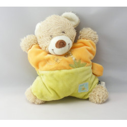 Doudou plat ours jaune orange palmier girafe TEX