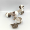 Mobile musical doudou chien blanc beige Max Noa et Tom NATTOU