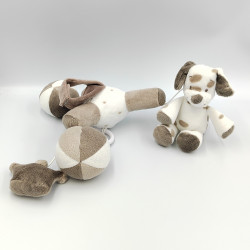 Mobile musical doudou chien blanc beige Max Noa et Tom NATTOU