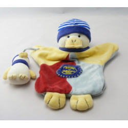 Doudou et compagnie marionnette canard bleu jaune bouée