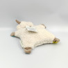 Doudou semi plat mouton blanc bleu vert bio LES DOUDOUS D'EWAN