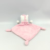 Doudou plat licorne rose gris blanc MOTS D'ENFANTS