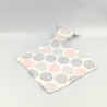 Doudou plat lapin gris blanc rose cercles OBAIBI