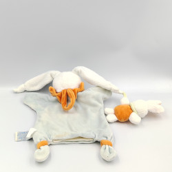 Doudou et compagnie plat marionnette lapin Eliot bleu