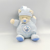 Doudou ours boule bleu oiseau étoile NICOTOY VETIR