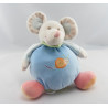 Doudou musical souris bleu escargot brodé NATTOU 