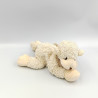 Doudou peluche mouton blanc foulard marron BUKOWSKI