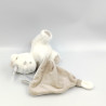 Doudou licorne blanche beige argenté mouchoir BABY NAT
