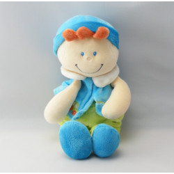 Doudou plat coeur lutin bleu Un Rêve de Bébé