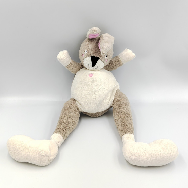 Doudou kangourou lapin gris blanc rose IKEA