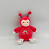 Doudou musical insecte coccinelle rouge blanche fleurs Gipsy