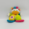 Doudou semi plat vache jaune vert bleu rose spirale BABYSUN