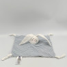 Doudou plat lapin bleu blanc rayé PETIT BATEAU