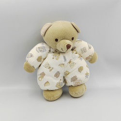 Doudou ours beige blanc motifs coquillages lavande TARTINE ET CHOCOLAT