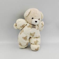 Doudou ours beige blanc imprimé ourson TARTINE ET CHOCOLAT
