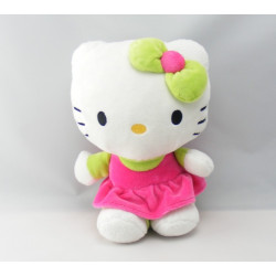 Doudou chat HELLO KITTY rose fleurs SANRIO LICENSE 