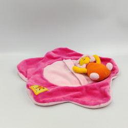 Doudou plat fleur rose...