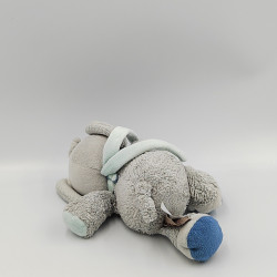 Doudou musical éléphant bleu gris Jack NATTOU