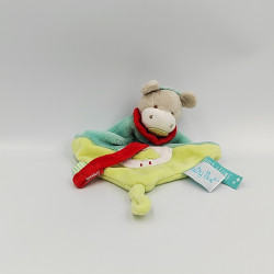 Doudou plat ane cheval bleu vert rouge Super tétine BABY NAT