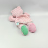 Doudou plat marionnette côtelées ours rose BABY NAT
