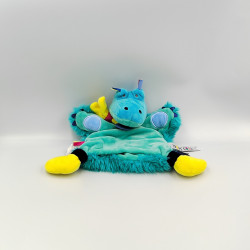 Doudou et compagnie marionnette crocodile bleu blanc vert Tropicool