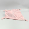 Doudou plat lapin rose gaufré