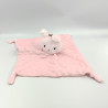 Doudou plat lapin rose gaufré
