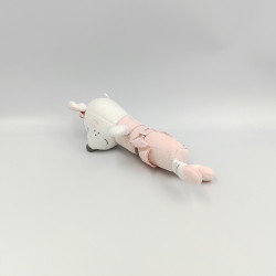 Doudou baton hochet souris blanche rose gris Lilibelle SAUTHON