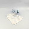 Doudou plat ours bleu ciel avec mouchoir blanc Baby nat
