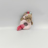 Doudou hochet éléphant beige rose bleu coeur Charlotte NATTOU
