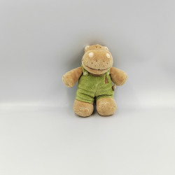 Doudou musical hippopotame beige salopette verte NOUKIE'S NOUKIES