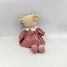 Doudou poupée robe rose col dentelle BUKOWSKI