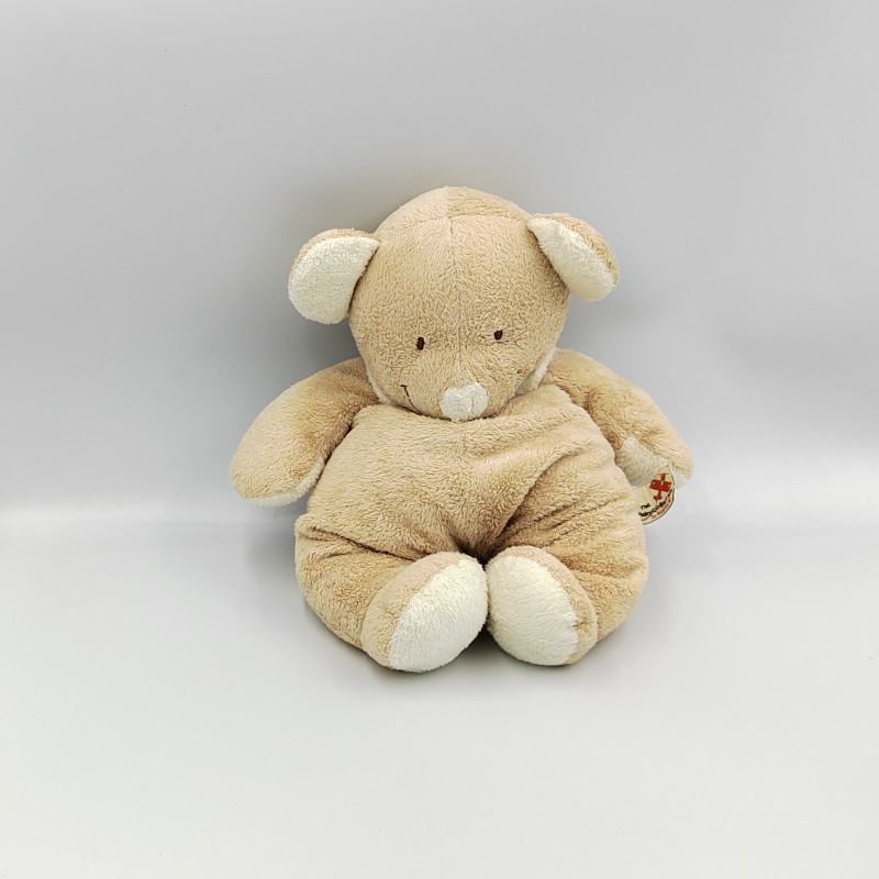 Doudou souris beige col blanc NICOTOY