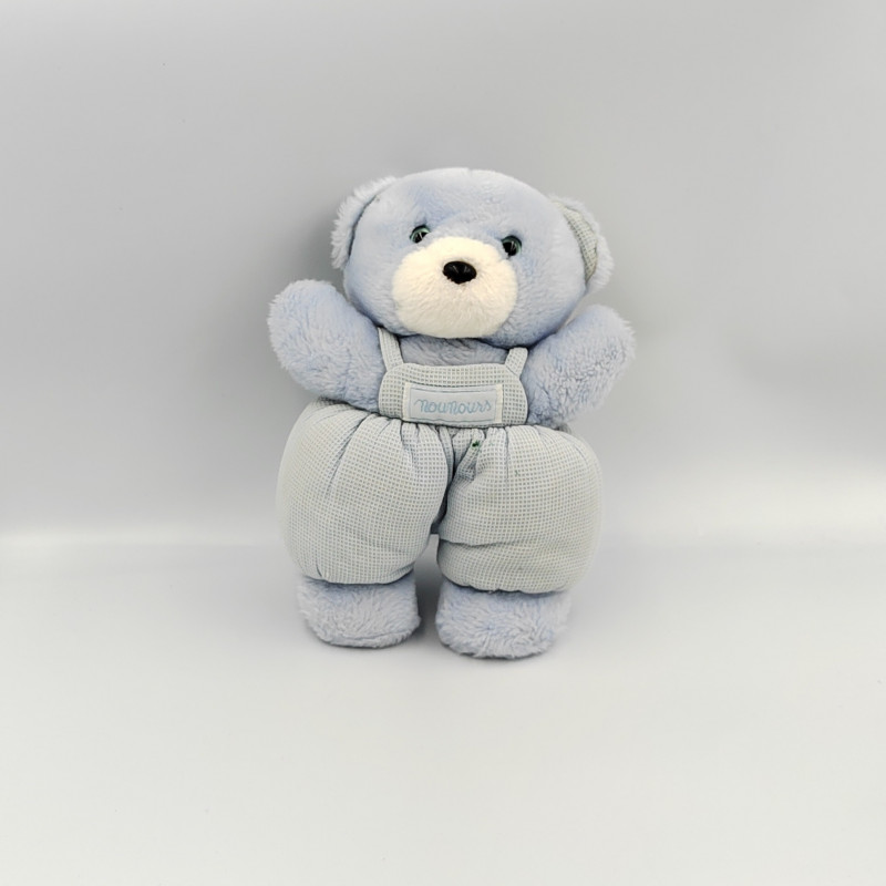 Doudou ours salopette bleu NOUNOURS